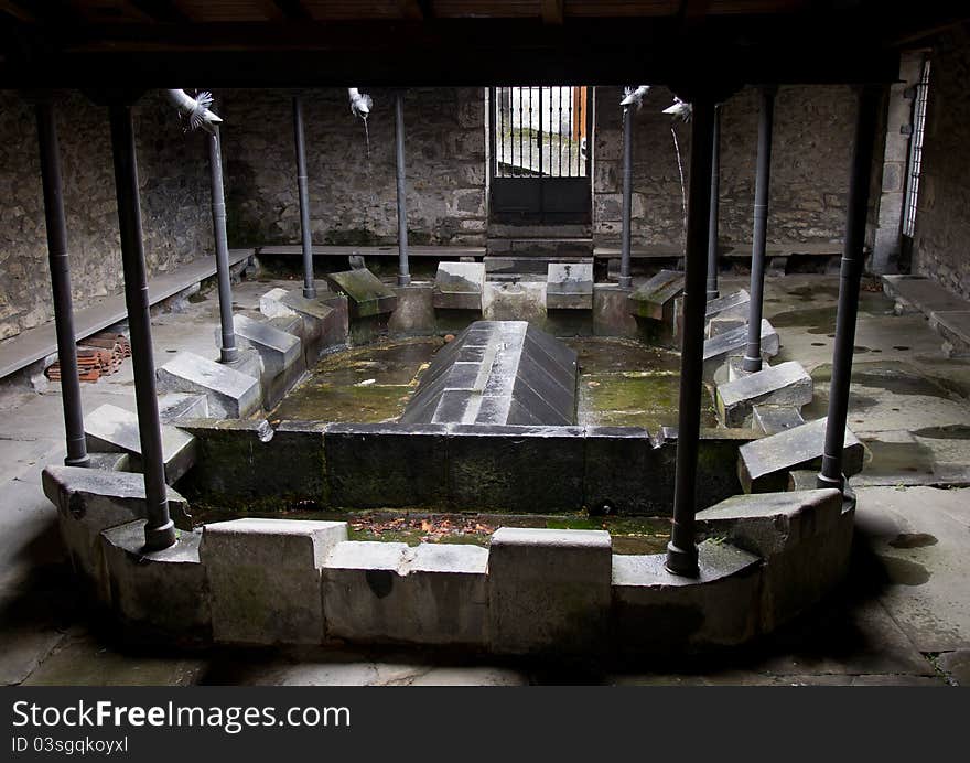 Ancient town cloth washing place in Leitza, Navarra, Spain