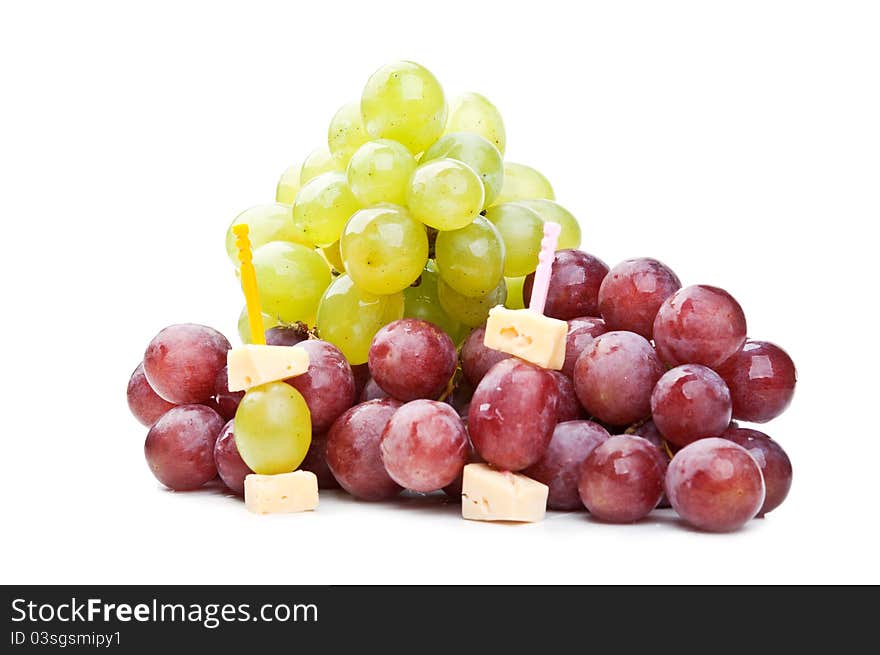 Green and red grapes