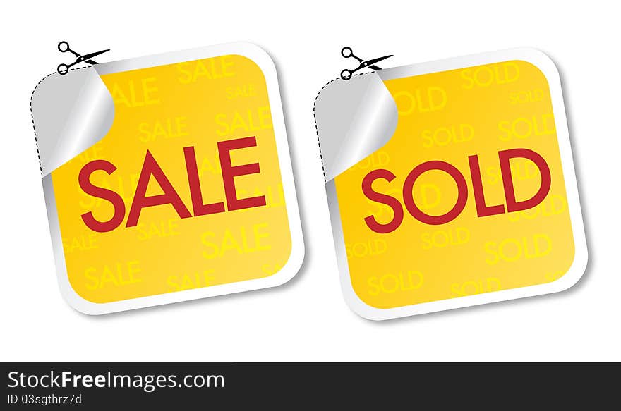 Sale and sold stickers