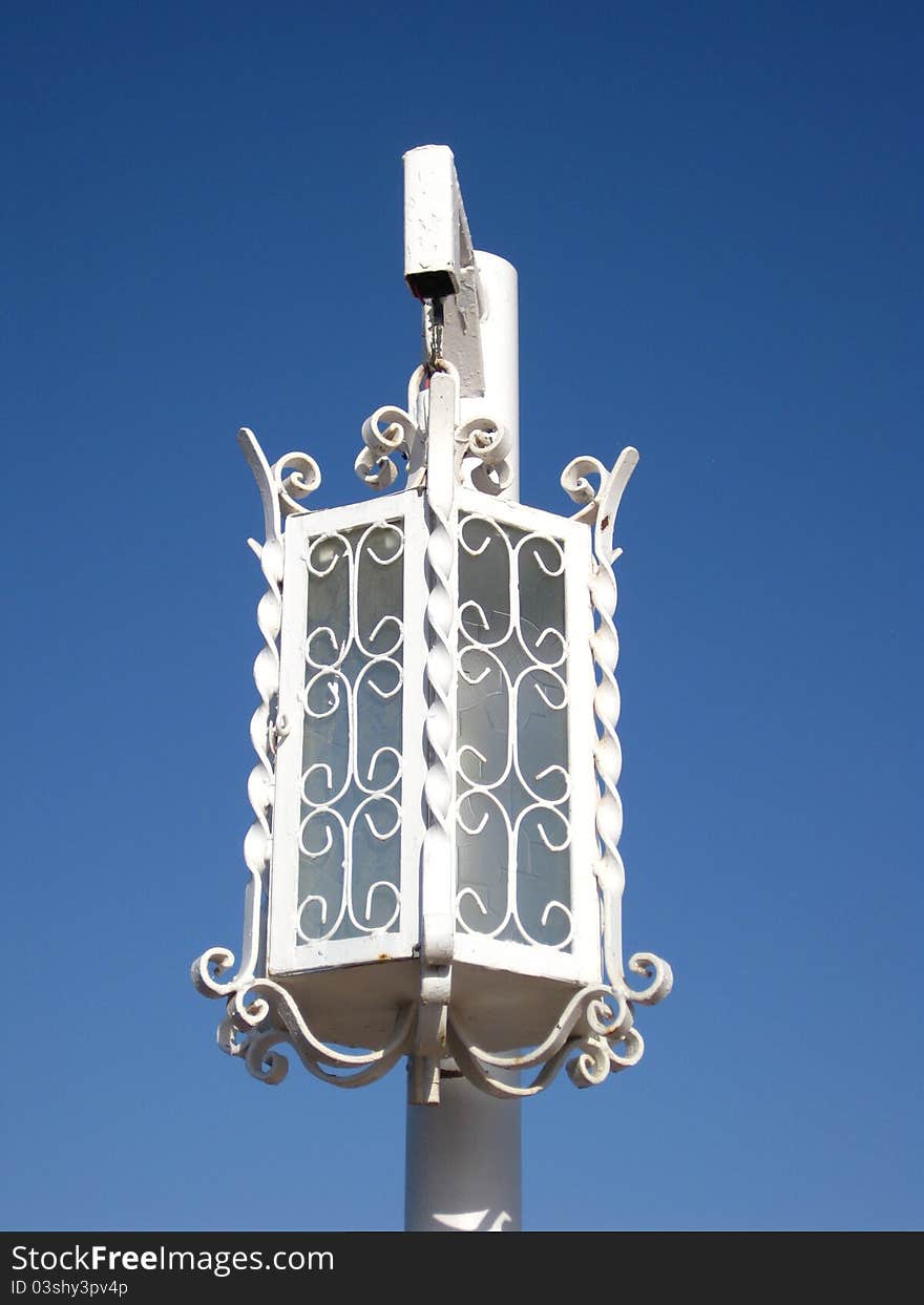 A beautiful white outdoor lantern