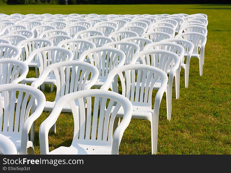 Photo taken in the middle of a park before a theater show in open area. Photo taken in the middle of a park before a theater show in open area