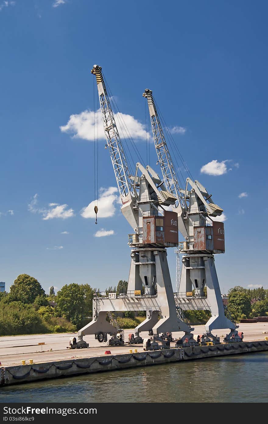 Cargo harbor in Poland - Gdansk - Danzig.