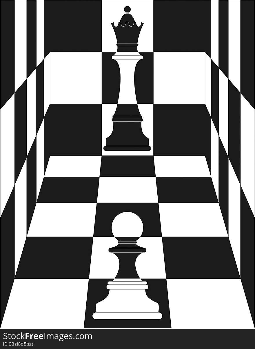 Chess, Queen and pawn