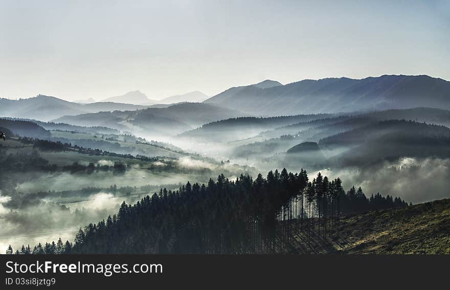 Misty view at north Slovakia. Misty view at north Slovakia