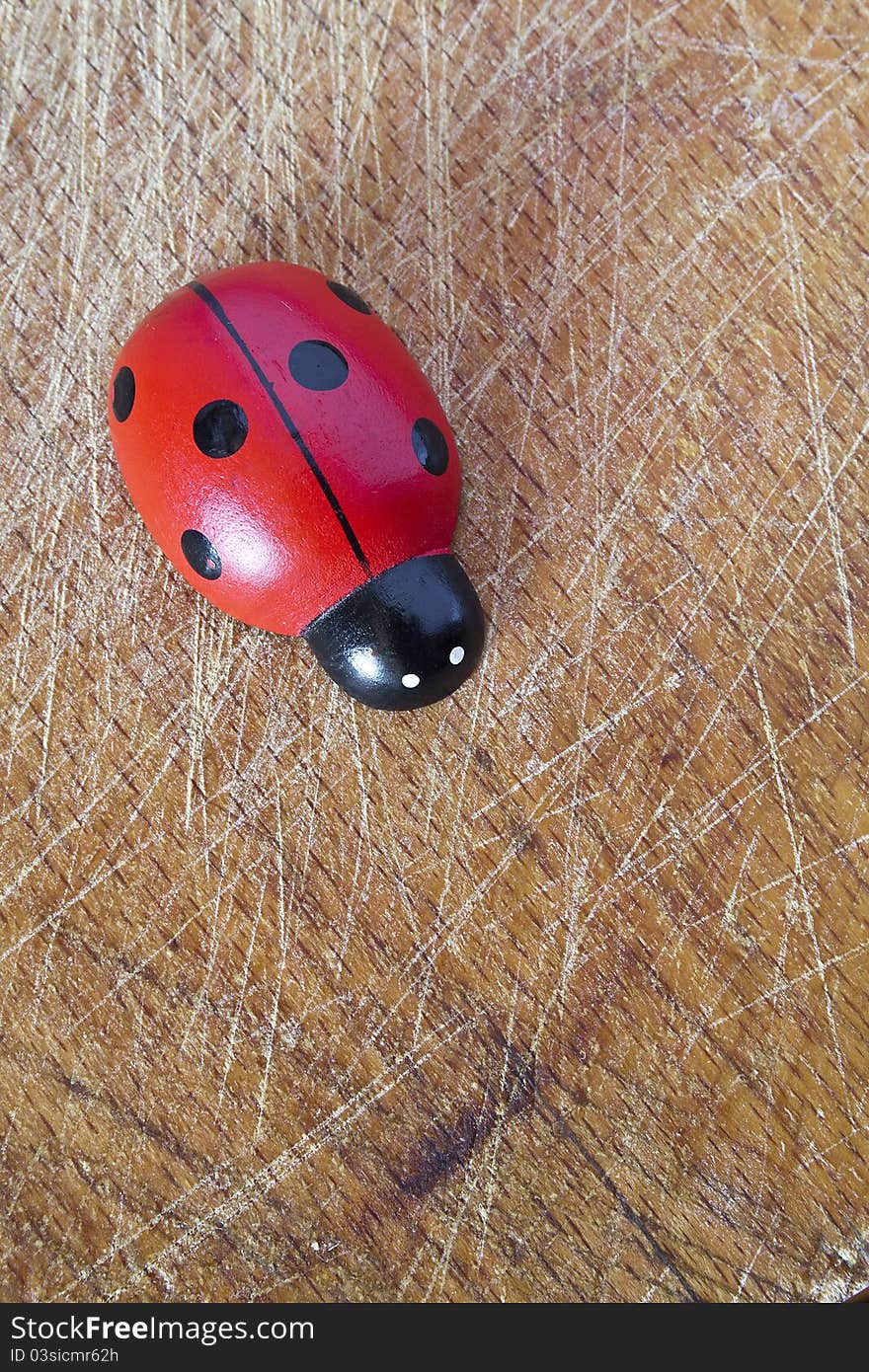 Ladybug toy on the table