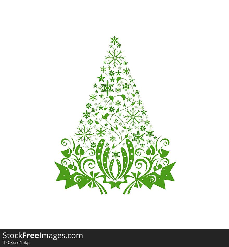 Beautiful christmas decoration isolated on white background