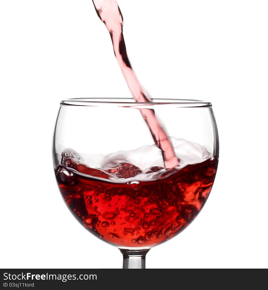 Stream of red wine