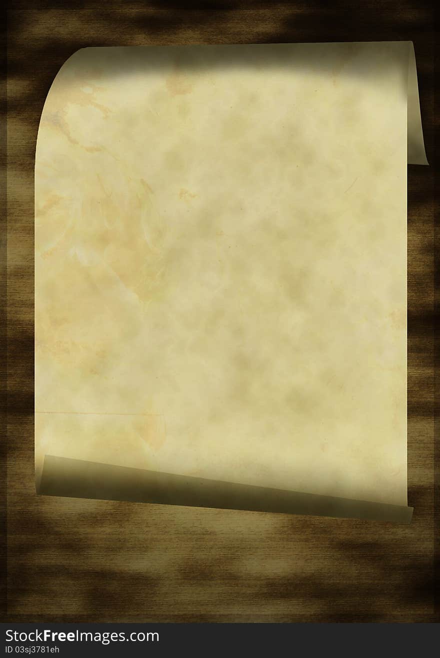 Grunge old paper scroll texture, background