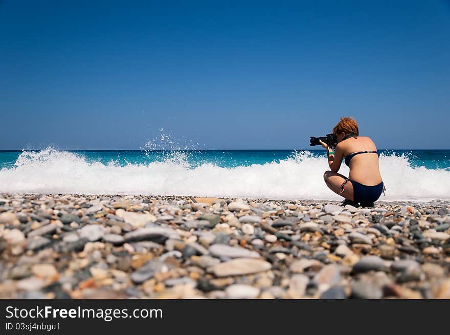 Girl nature photographer