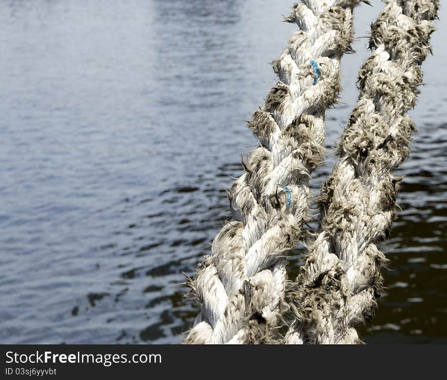 Old and dirty white ropes