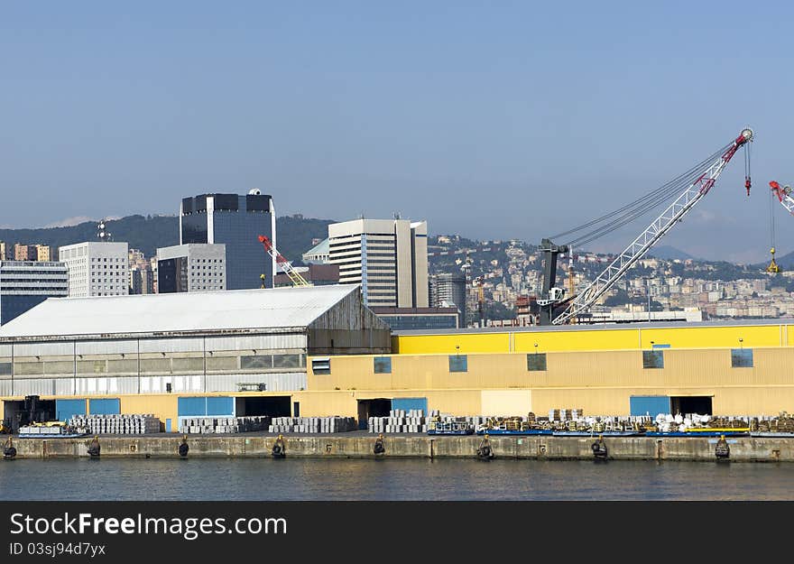 View of the port in genova