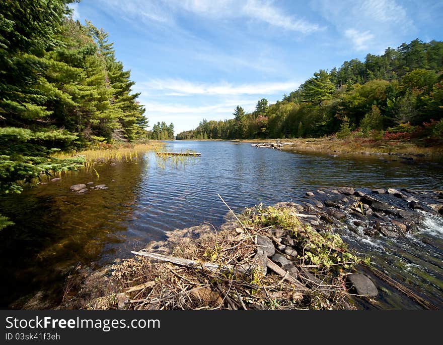 Carpenter Lake clear water, deep forest landscape. Carpenter Lake clear water, deep forest landscape