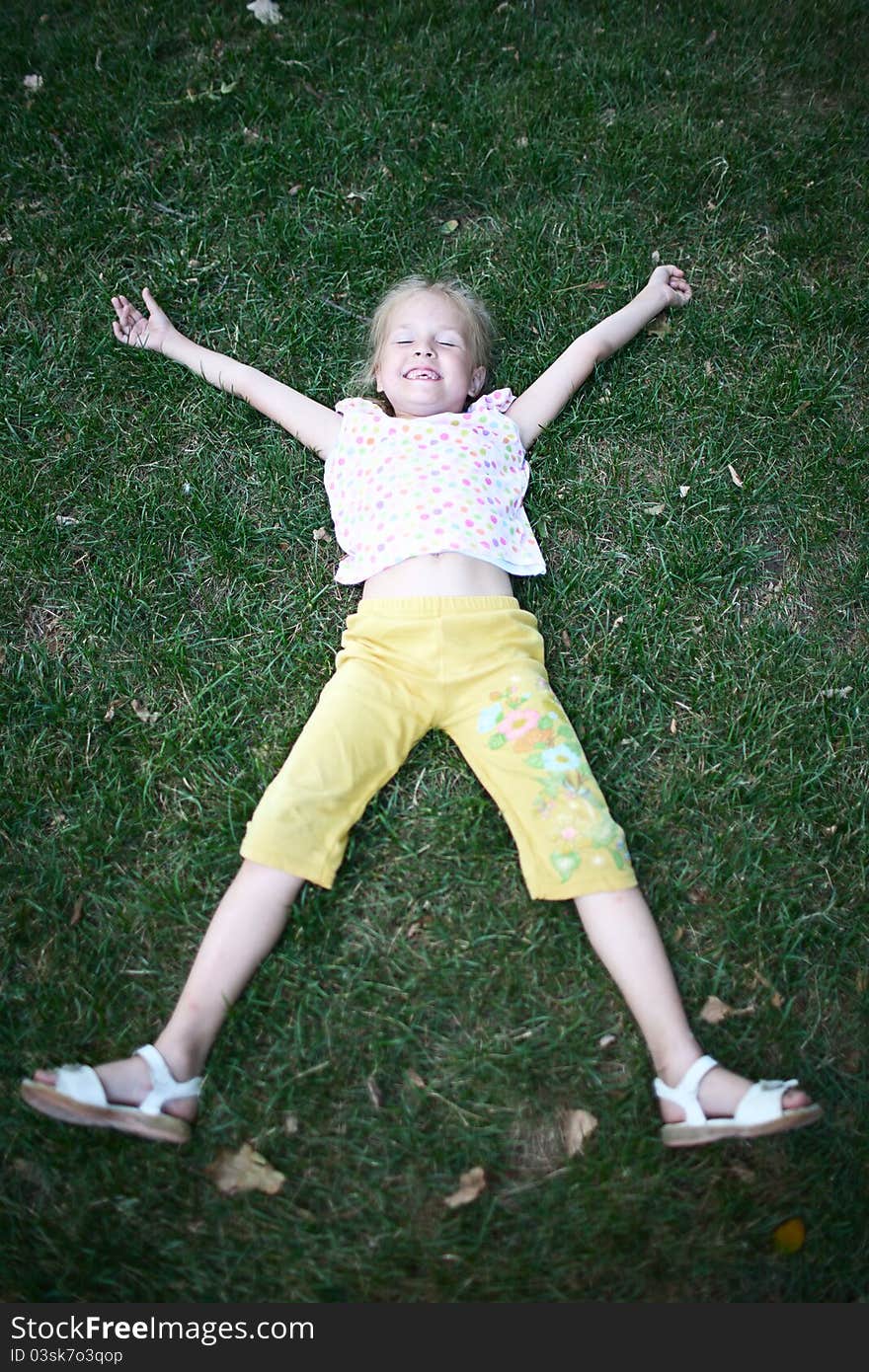 Girl  On The Grass