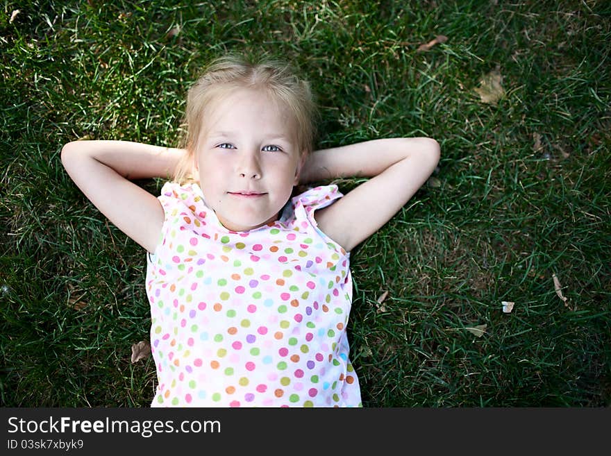 Girl  on the grass