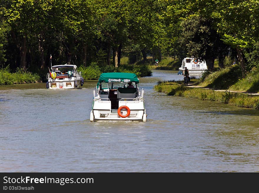 Boats Float Down The River