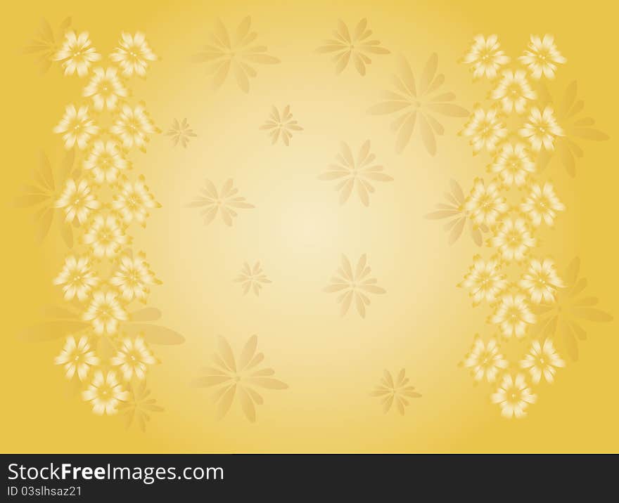 Postcard with floral background in light tones, vector, illustration