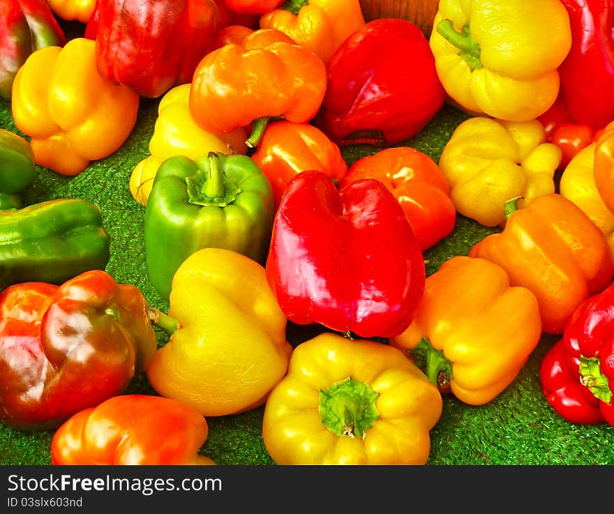 Colorful bell peppers at the farmer's market