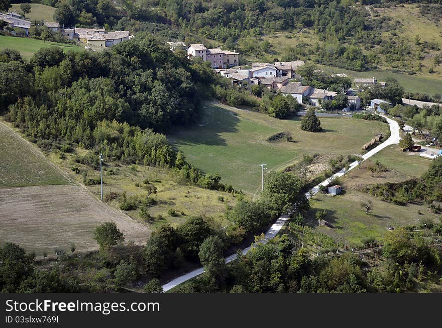 Camerino panorama city of Italy near Ancona and Macerata, at 200 km far from Rome.