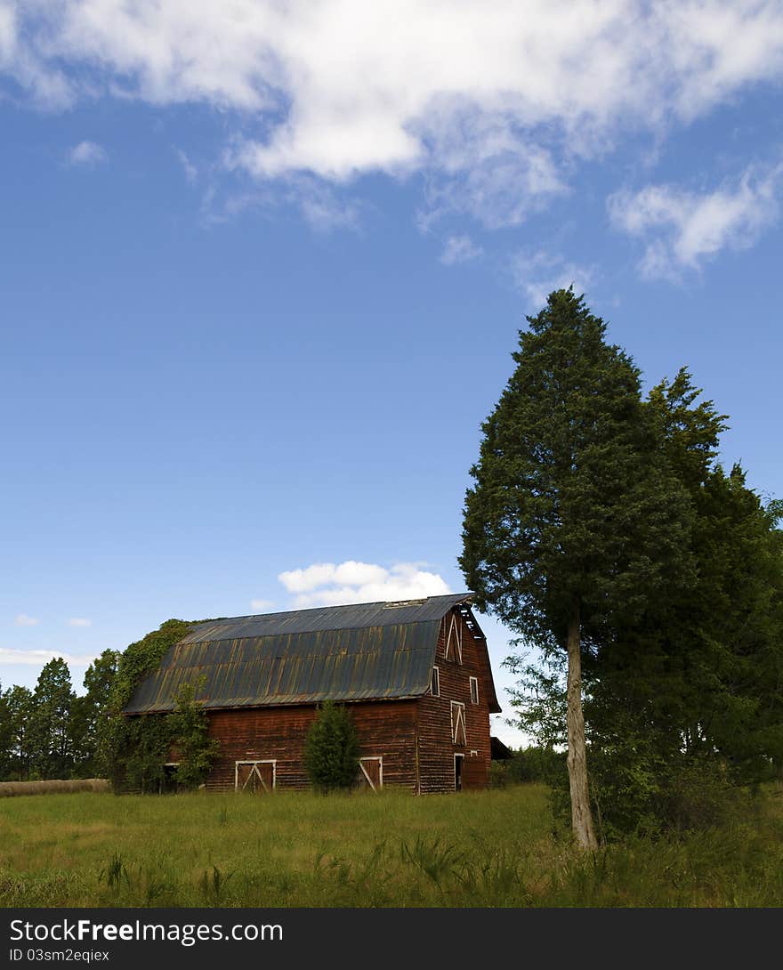 Old red barn