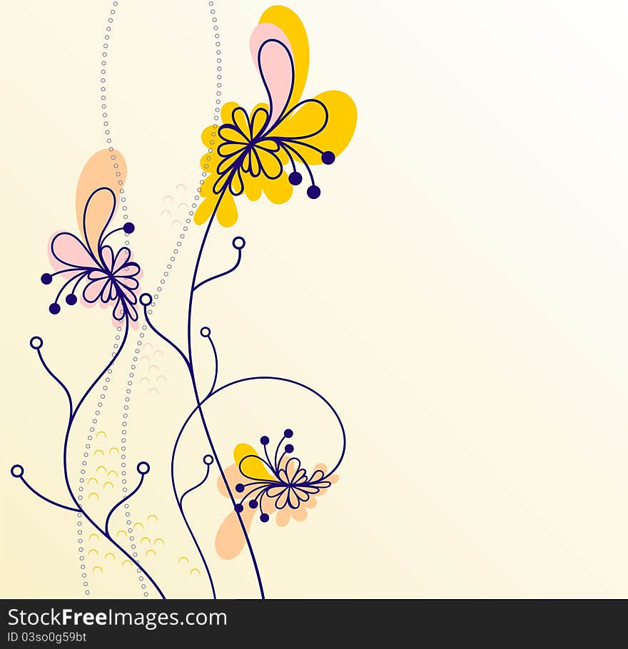 Flowers fantasy. Cute background for your text.