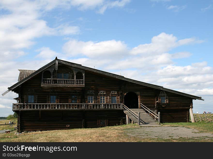 Old wooden house on Kizhi island Russia