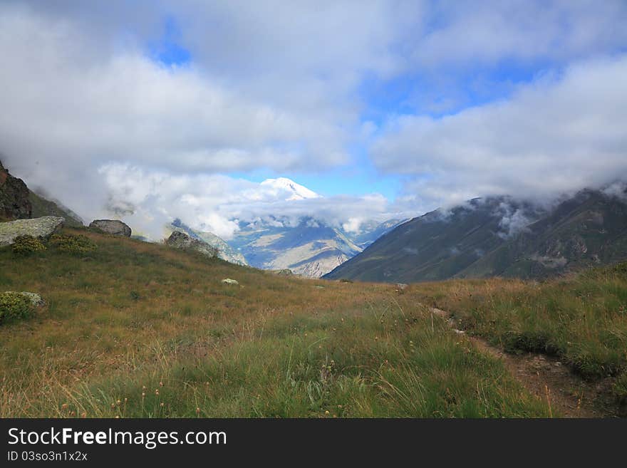 Summer day in a mountain valley.Caucasus. Summer day in a mountain valley.Caucasus.