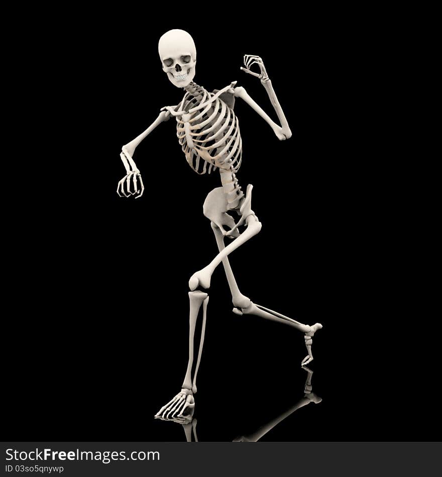 A skeleton in his scary halloween pose. A skeleton in his scary halloween pose