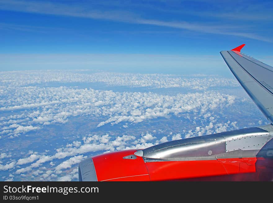 Beautiful clouds photographed from an airplane