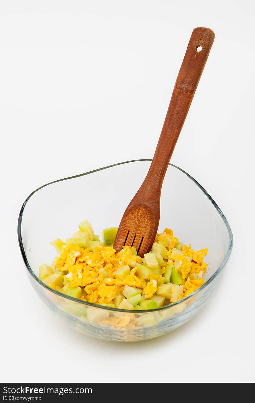 A fresh salad in a glass bowl