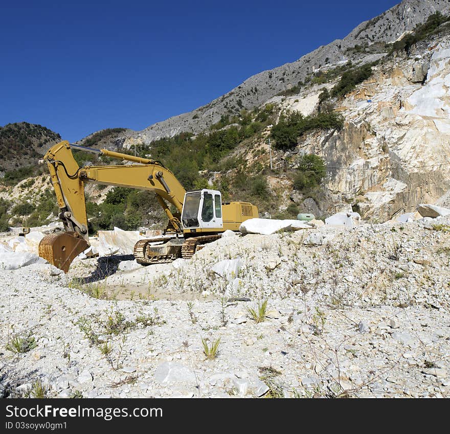 Marble quarry in carrara, tuscany italy