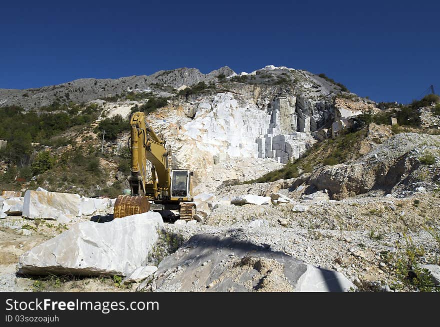 Marble quarry in carrara, tuscany italy