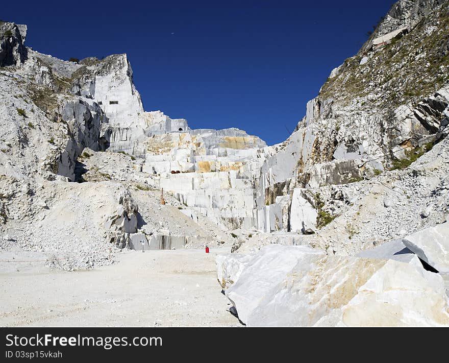 Marble quarry in carrara, tuscany italy