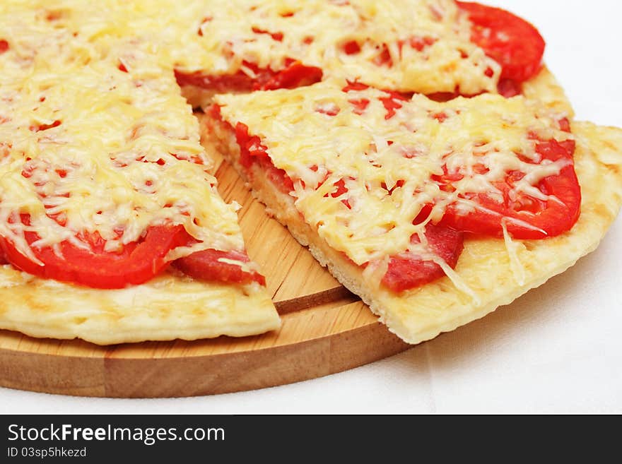 Pizza With A Slice Removed