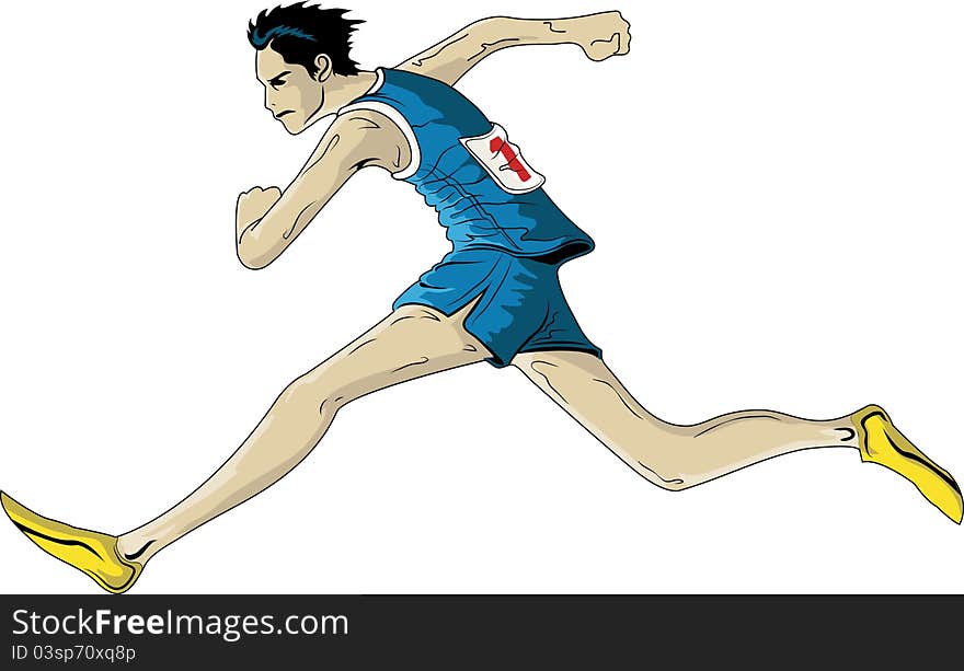 Athlete running very fast illustration. Athlete running very fast illustration