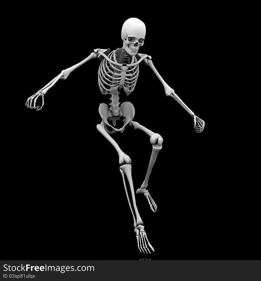 A skeleton in his scary pose for halloween. A skeleton in his scary pose for halloween