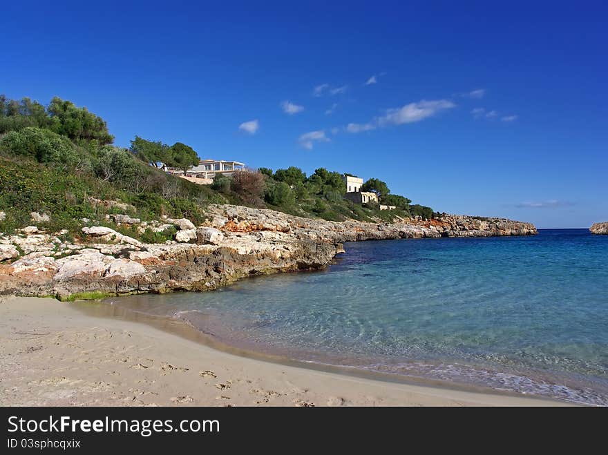 Cala Marsal beach in Majorca (Balearic Islands - Spain). Cala Marsal beach in Majorca (Balearic Islands - Spain)