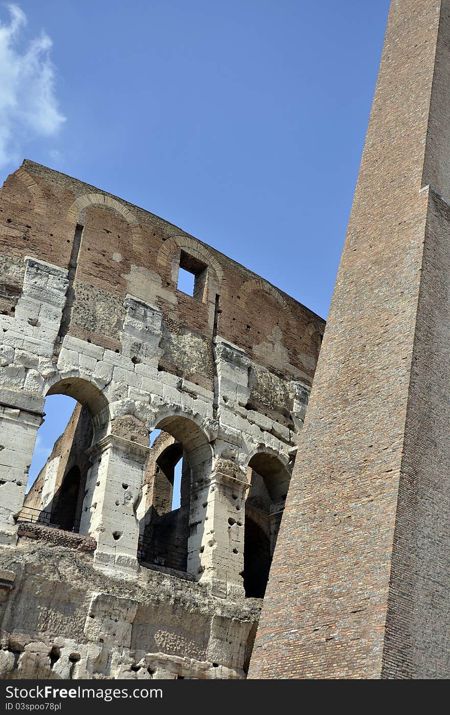 Colosseum monument in the center of Rome. Colosseum monument in the center of Rome