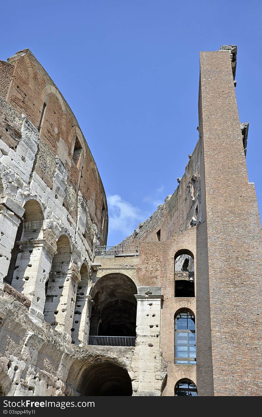 Colosseum monument in the center of Rome. Colosseum monument in the center of Rome