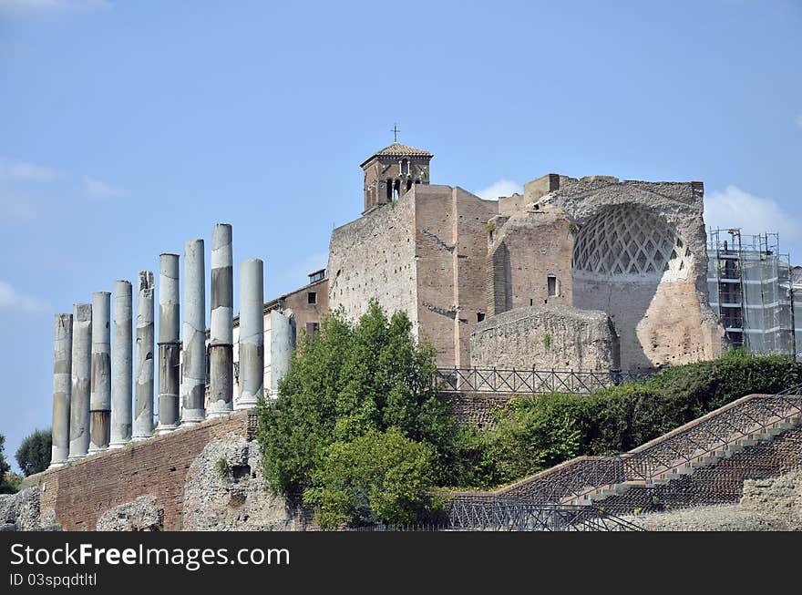 Ruins of ancient Roman empire in the center of Rome. Ruins of ancient Roman empire in the center of Rome