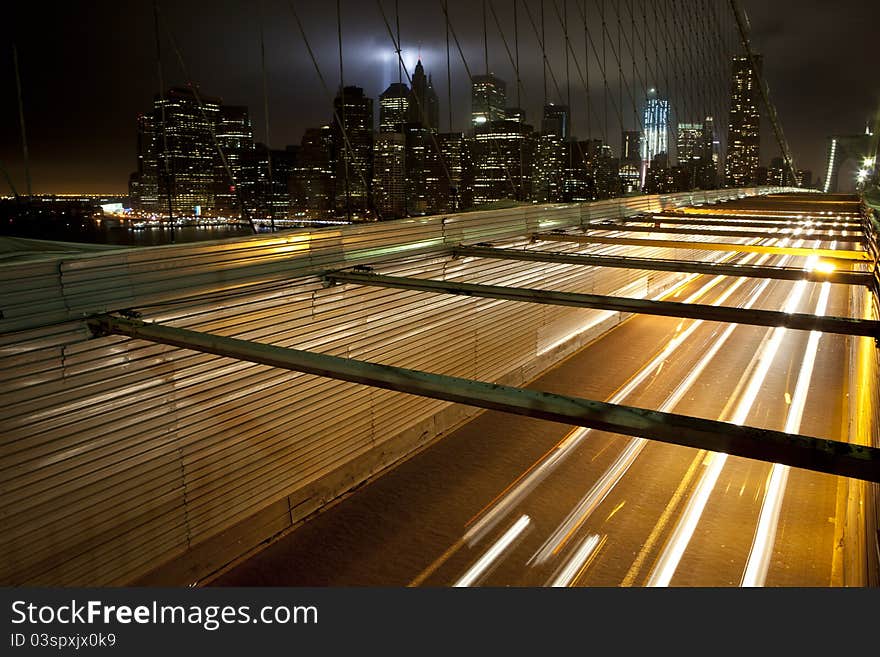 WTC lights 2011 Brooklyn Bridge