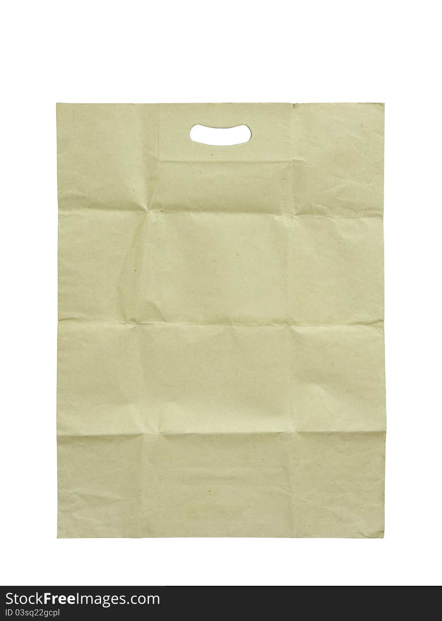 Brown paper bag isolated on white