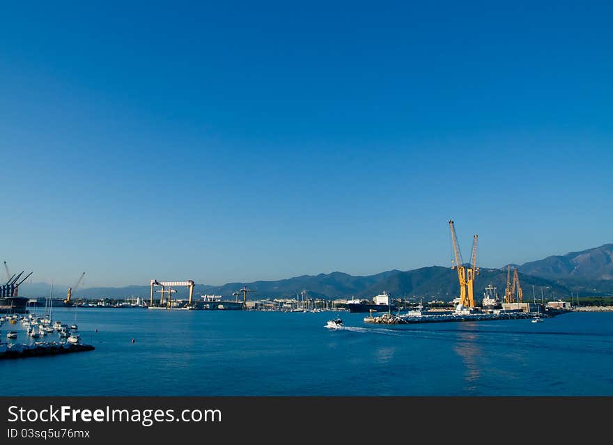 The port of Carrara, Tuscany