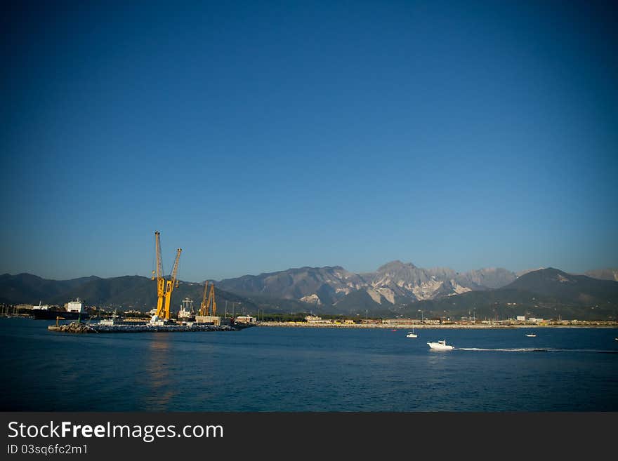 The port of Carrara, Tuscany