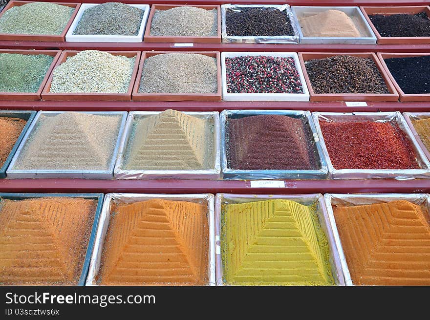 A display of colourful spices