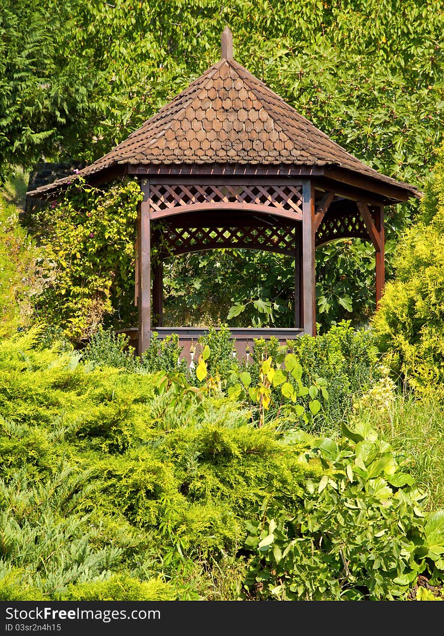 Decorative garden house in the nature