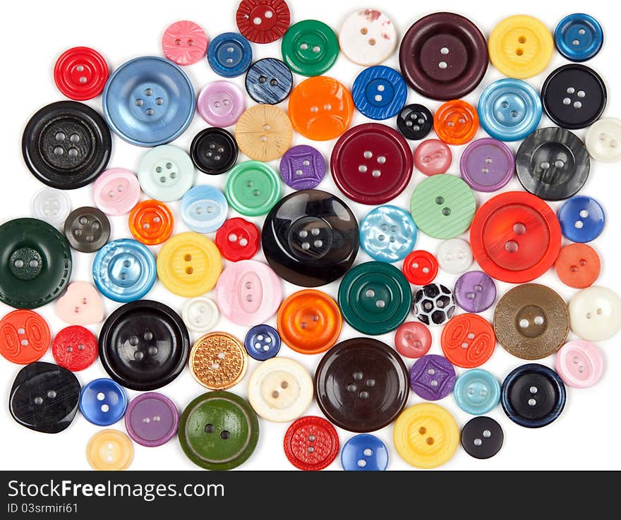 Colored buttons on a white background