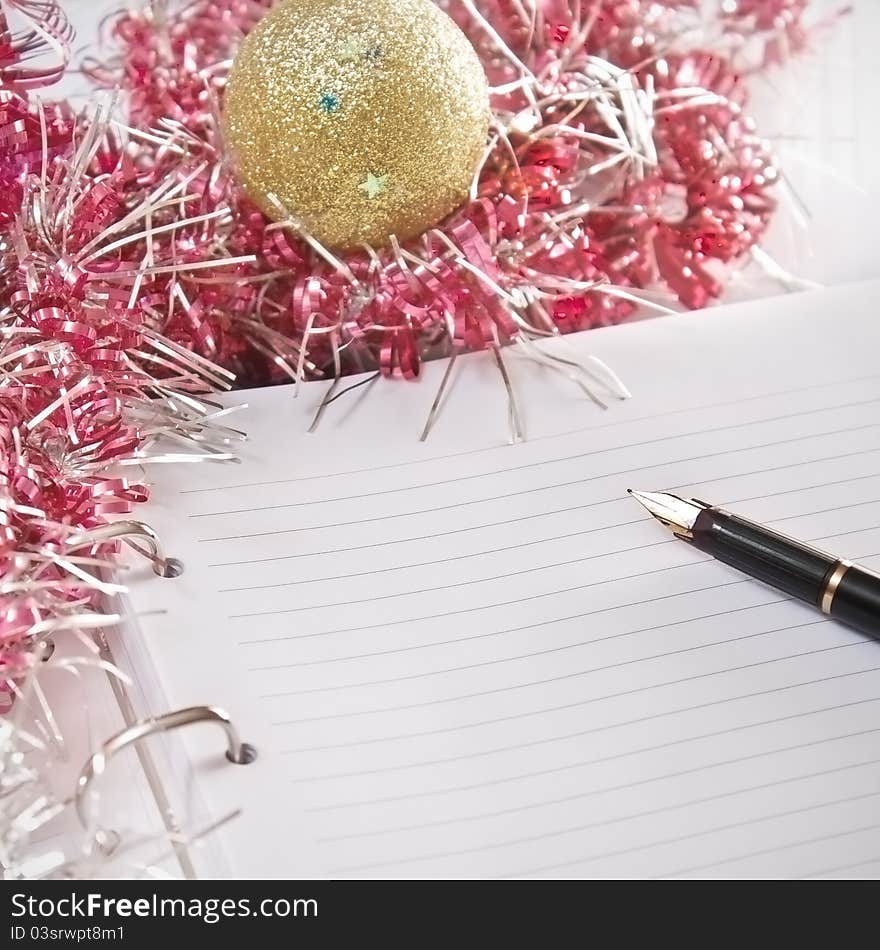 Greeting card and pencil with decorations