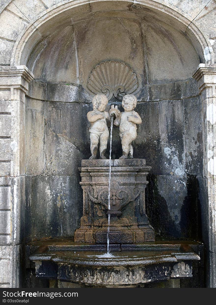 Fountain on the stairs -Bom Jesus do Monte in Portugal. Fountain on the stairs -Bom Jesus do Monte in Portugal