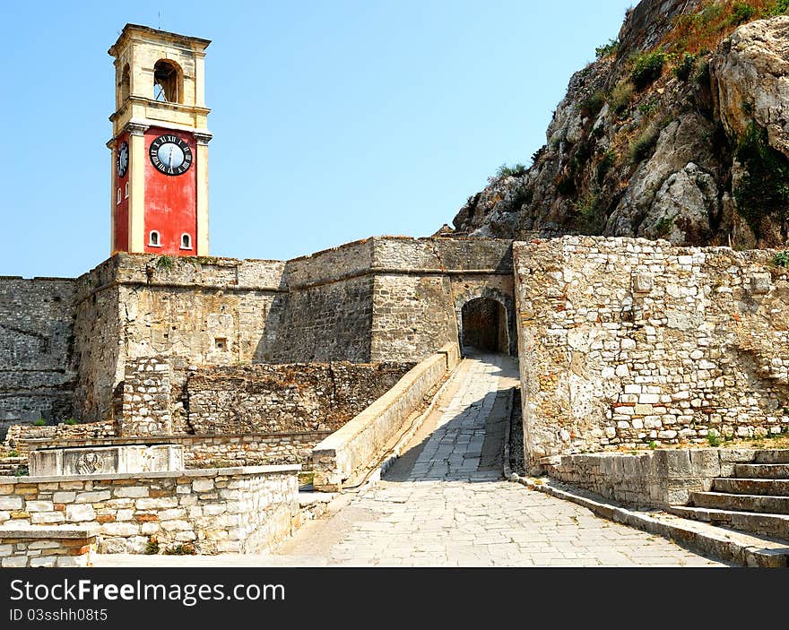 Exterior of Old fortress of Kerkyra city.