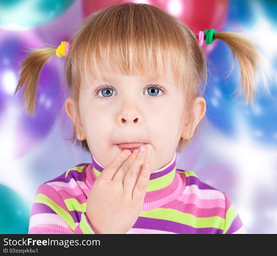 Foto-portrait of a cheerful little girl. Foto-portrait of a cheerful little girl